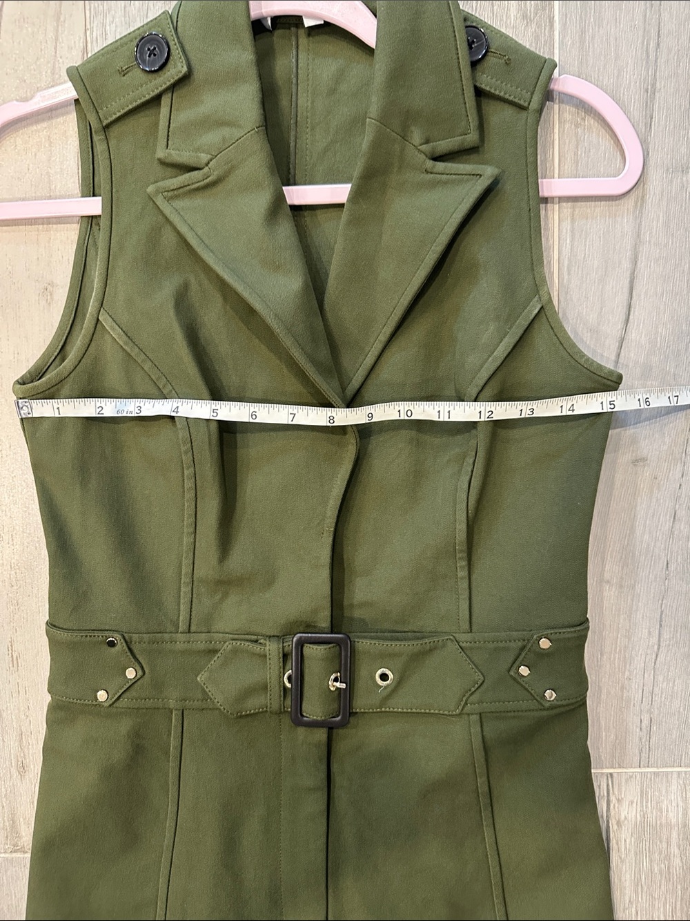 Derek Lam Army Green Belted Trench Dress Size 4 - Picture 9 of 11
